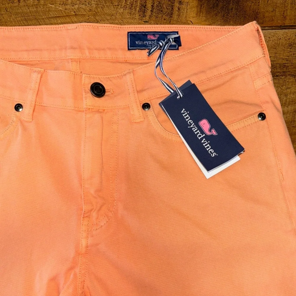 NWT Vineyard Vines Mens Broken Twill 5 Pocket Pants Melon Straight Leg 32x32